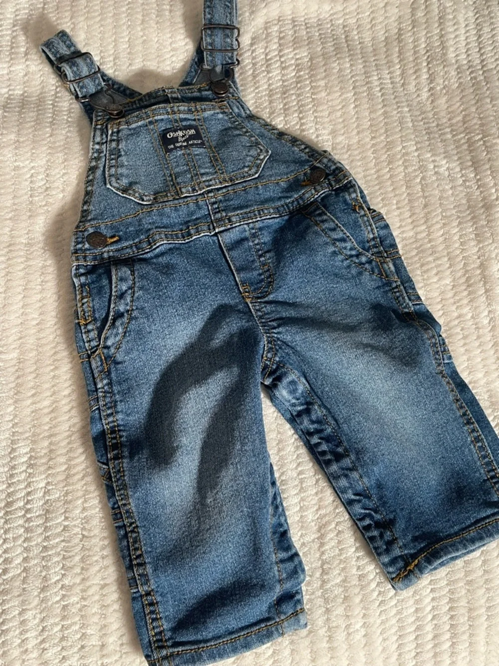 OshKosh B'gosh Distressed Blue Denim Kids Overalls
